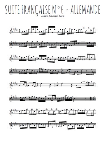 Suite française N°6 Allemande de J-S Bach